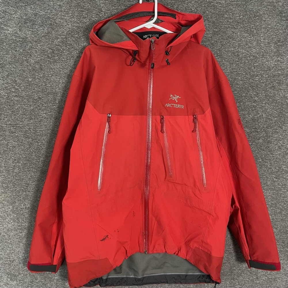 Arc'teryx Theta AR Jacket Mens XL Red Gore-Tex Pro Shell Hooded Ski Hiking
